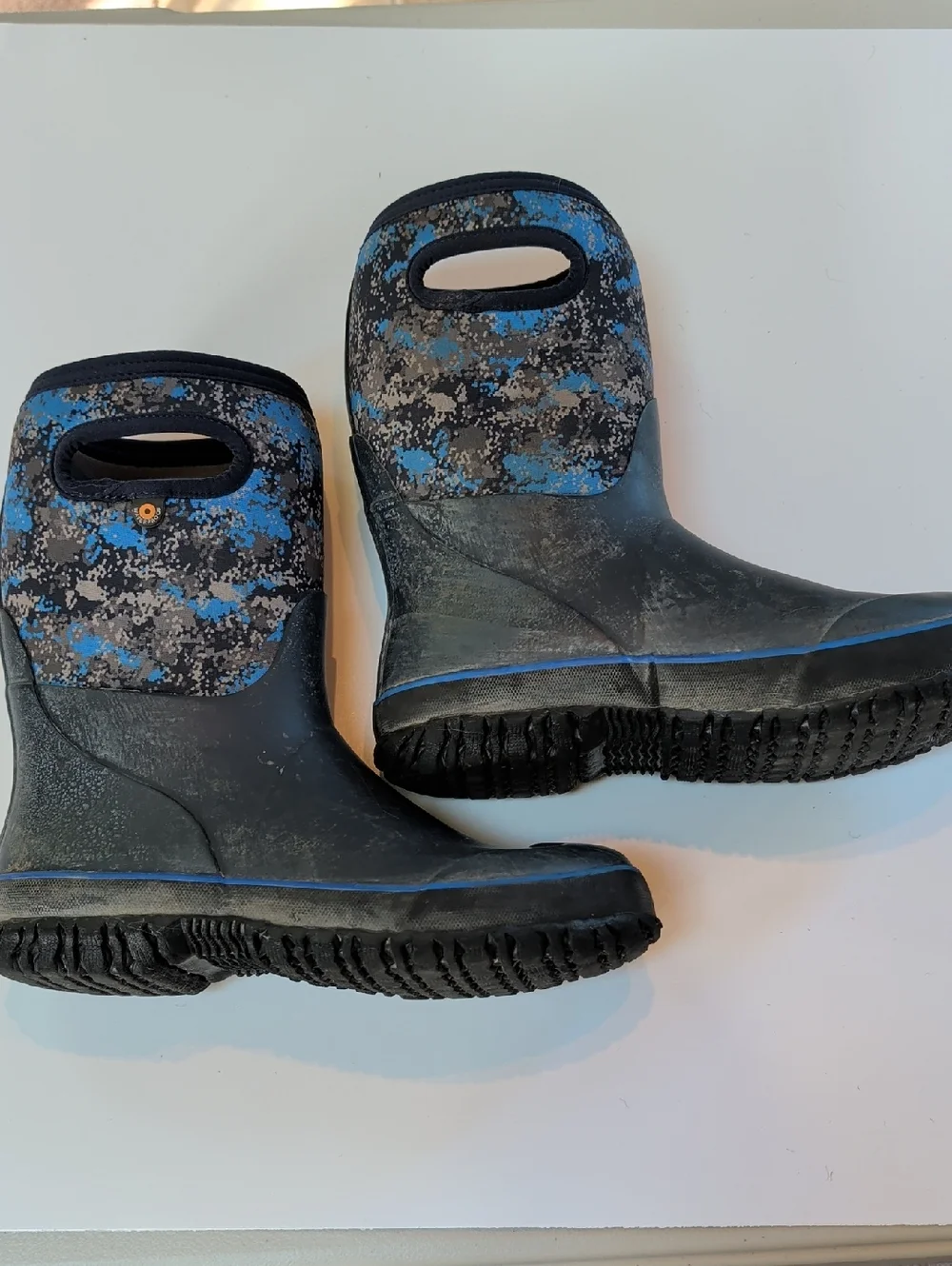 Bogs Grasp Camo Blue And Gray Waterproof Snow And Rain Boots. Sz 5